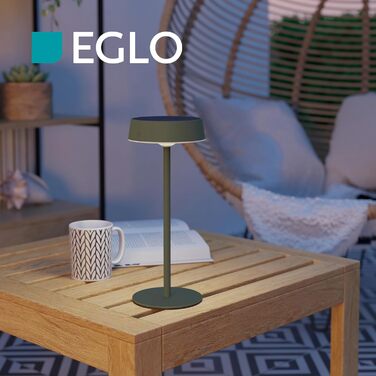 LED сонячна настільна лампа EGLO Simeri для вулиці, бездротова, акумуляторна, торкання, регулювання яскравості, IP54, металева, біла