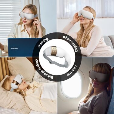 Масажер для очей HubiCare з підігрівом та вібрацією: для зняття втоми, мігрені та темних кіл під очима