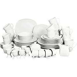 Ретч Арцберг / набір посуду кутовий білий комбінований сервіз / набір з 62 предметів з порцеляни білого кольору для 6 осіб / все навколо-безтурботно