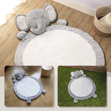 РУГИ-ковдра для повзання для малюків-ігрове ковдру для малюків-дитячий килимок з м'якою підкладкою-Дитячі ковдри для повзання-подарунок для новонароджених-інтерактивний килимок для ігор і відпочинку. XL. (слон)