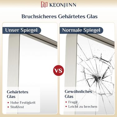 Дзеркало на стіну Keonjinn Wand Spiegel 40x50 см з металевим каркасом, прямокутне. Підходить для ванної кімнати, вітальні, спальні, коридору.