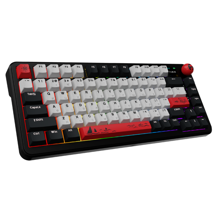Бездротова механічна клавіатура Ajazz AK820 MAX Avocado Switch Black RGB (AK820MAX-AS-BG)