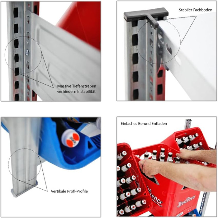 Стеляжка для ящиків та шин PROREGAL CHIEMSEE TIRE, німецька якість, 200x136x43,5 см, оцинкована, для 3 ящиків, 4 шин та 2 дощок