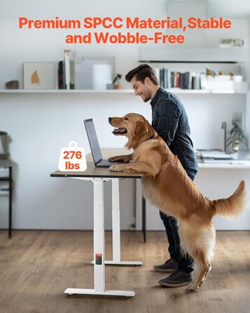 Електричний підйомний стіл-каркас VEVOR з подвійним мотором, регулювання висоти 65-129 см, довжини 110-178 см, ергономічна база для робочого місця, 3 положення (тільки каркас), білий, 110 x 58 x 64 см