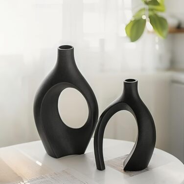 Керамічна ваза SUKIYPO, набір 2 шт, бежева, сучасний дизайн, для дому, офісу, декору, стиль бохо