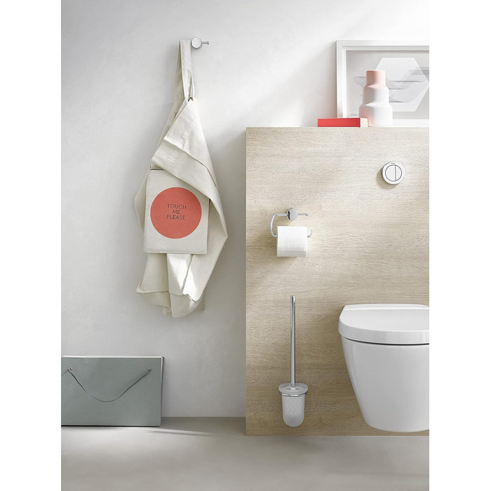Тримач для туалетного паперу EMCO Rondo 2, хромований, тримач для туалетного паперу, без кришки, тримач рулону, настінний - 450000101