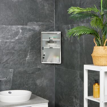 Шафка для медикаментів Relaxdays зі скляними дверцятами