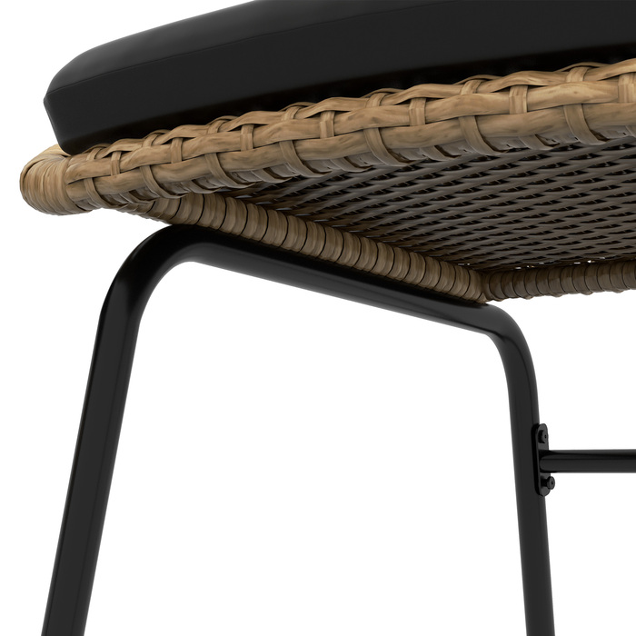 Набір садових меблів з ротангу, 2 крісла та стіл, жовтий