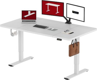 Стол для роботи Sanodesk 160x60 см, регульована висота, електричний, ергономічний, з пам'яттю, білий