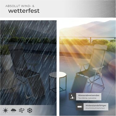 Набір з 2 шт. лежаків для відпочинку Tectake® з алюмінію, садова мебель, 5-позиційна спинка, підставка для ніг, легкі та складані, крісло-релакс з підголовником, для саду, балкону, кемпінгу - антрацит