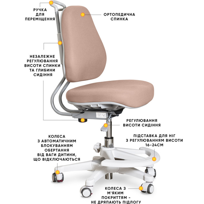 Дитяче крісло Evo-Kids Mio Ergo Lite Brown (арт.Y-507 Lite BR)