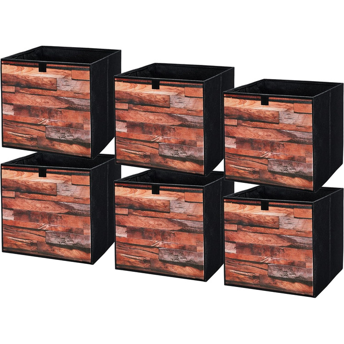 Коробка для зберігання lavita Складні ящики для зберігання 31 x 31 x 31 см Ящик-органайзер Системи організації одягу Зберігання та організація одягу шматок (6, дошка ретро)