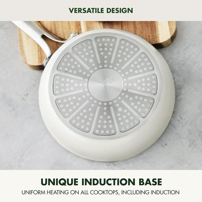 GreenPan Nova сковорода, 20.3 см, для індукційних плит, з алмазним покриттям, без PFOA та PFAS, нетоксичне керамічне антипригарне покриття, придатна для миття в посудомийній машині та духовці, сковорода для смаження, 20 см