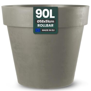 Крехер XXL круглий горщик для рослин / горщик для квітів, діаметр 58 см, на колесах. Ідеально підходить для саду, тераси, ресторанів та комерційних приміщень!