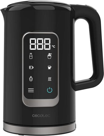 Електричний чайник Cecotec Thermosense 500 Touch: 1,7 л, 2200 Вт, нержавіюча сталь, 5 температурних режимів, сенсорне управління, поворотний на 360°, Cool Touch, автоматичне відключення, функція підтримання тепла