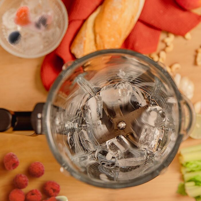 Стаціонарний блендер Cecotec Grand Katana 2700MAX Total Destroy Screen – 2700W, цифровий дисплей, 8-лезове з покриттям з чорного титану, скляна колба 1.8л (Чорний)