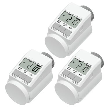 Eqiva Set Model L: Електронний термостат для радіатора (набір 3 шт), білий - з функцією Boost