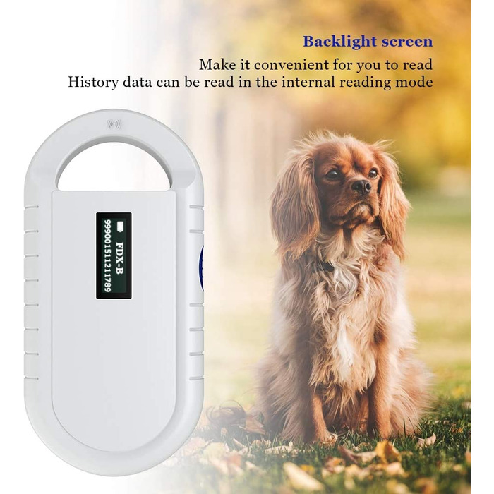 Зчитувач мікросхем Elprico для тварин, міні-зчитувач RFID, сканер мікрочіпів для домашніх тварин, універсальний зчитувач RFID для ISO 11784/11785, FDX - B та ID64-RFID