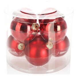 Різдвяна куля-скляні ялинкові кулі для різдвяної ялинки-прикраси для різдвяної ялинки-ялинкові прикраси-скляні кулі (7 см, червоний), 12 шт.