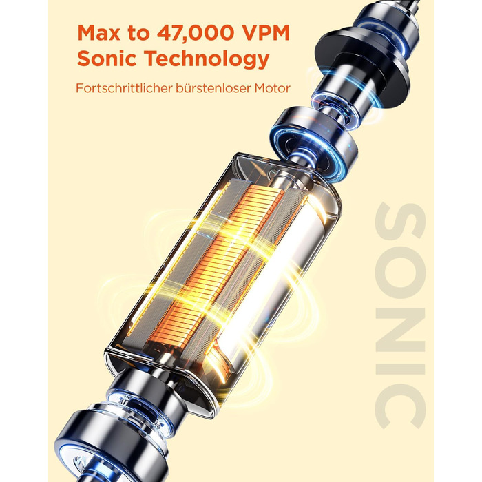 Електрична зубна щітка звукового типу для дорослих та дітей Rosenrot, 5 режимів, 3 інтенсивності, таймер, 8 насадок, етитуй