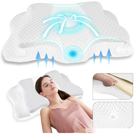 Ортопедична подушка для шиї з memory foam, регульована, ергономічна, для комфортного сну, без запаху, контурна подушка для сну на боці