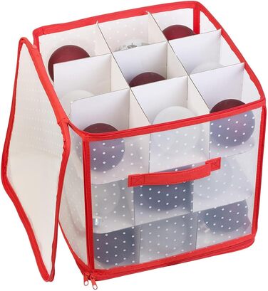 Коробка для прикрас на Новий рік Infactory: набір 3 шт. для зберігання 27 новорічних кулі до 10 см, з ручкою