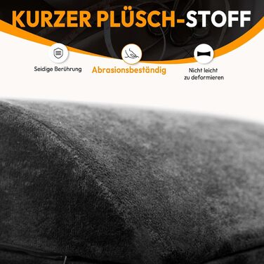 Підставка для ніг під стіл Dowinx, регульована по висоті, знімний чохол, зручна для офісу, авто, дому (3 рівня, м'яка, чорна)