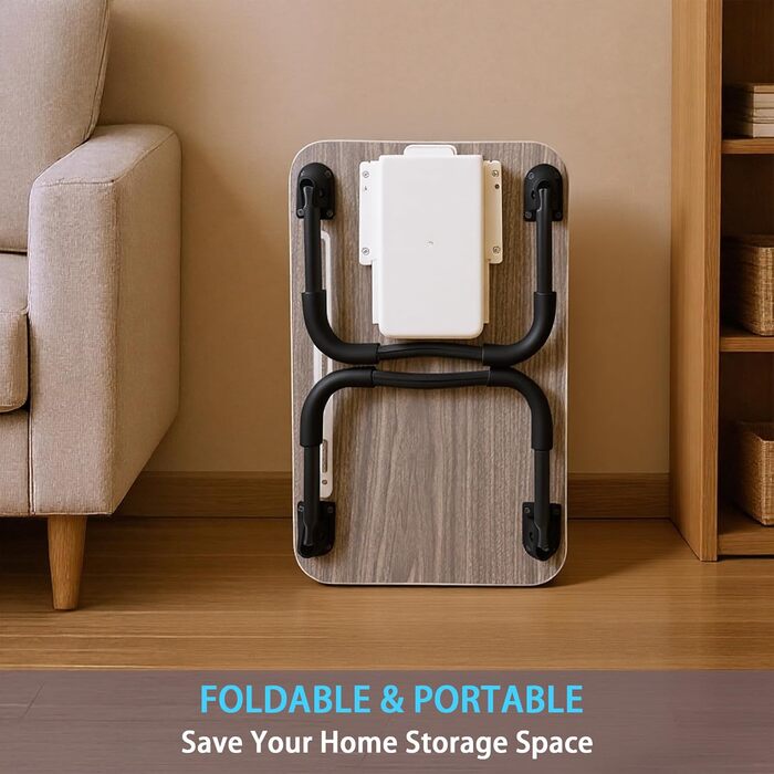 Столик для ноутбука в ліжко, столик для роботи, Homeoffice, підставка для ноутбука на диван, піднос-столик (Компактний, Коричневий, 48x30 см)