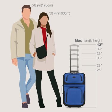 Валіза ручної поклажі U.S. Traveler Rio, 2 колеса, колір кобальтово-синій