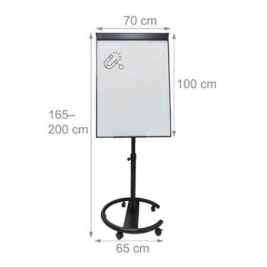 Дошка для письма Relaxdays Flipchart, 100x70 см, з двома кріпленнями