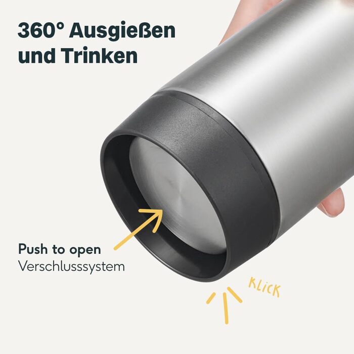 Термокружка Silberthal 350 мл з нержавіючої сталі з керамічним покриттям – термокружка для кави з собою, зберігає тепло до 6 годин та холод до 12 годин