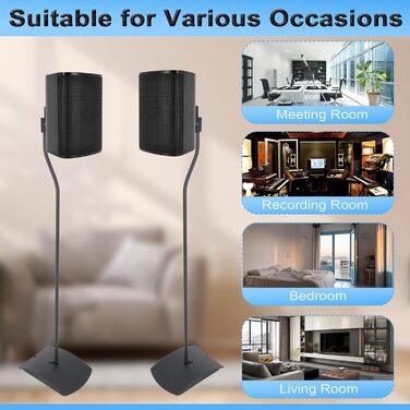 Регульовані підставки для акустики: комплект з 2 шт., висота до 140 см, для сателітів до 5 кг, інтегроване кабельне управління (сумісні з Bose UFS-20 серія II)