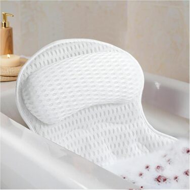 Подушка для ванни Luxus: м'яка сітка 4D Air Mesh з підтримкою шиї та спини, антиковзкі присоски, ергономічна підголовник для ванни, аксесуар для ванни ZT-430