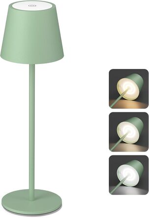 Aipsun LED настільна лампа акумуляторна, регульоване світло, зелена, 5500mAh, IP54, для ресторану, спальні, бару