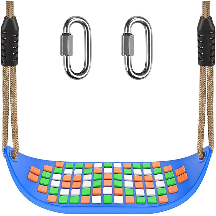 Гойдалка садові SELEWARE: набір з канатом 2м, 2 карабінами, міцна, чорна