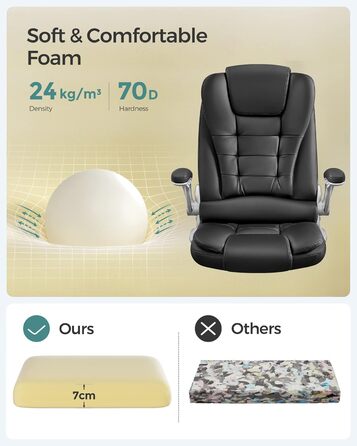 Офісний стілець SONGMICS Ergonomischer Bürostuhl, регульований, чорний, OBG21B, 52 x 53 x 122 см