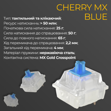 Механічна клавіатура Ducky One 3 TKL Cherry MX Blue RGB White UA