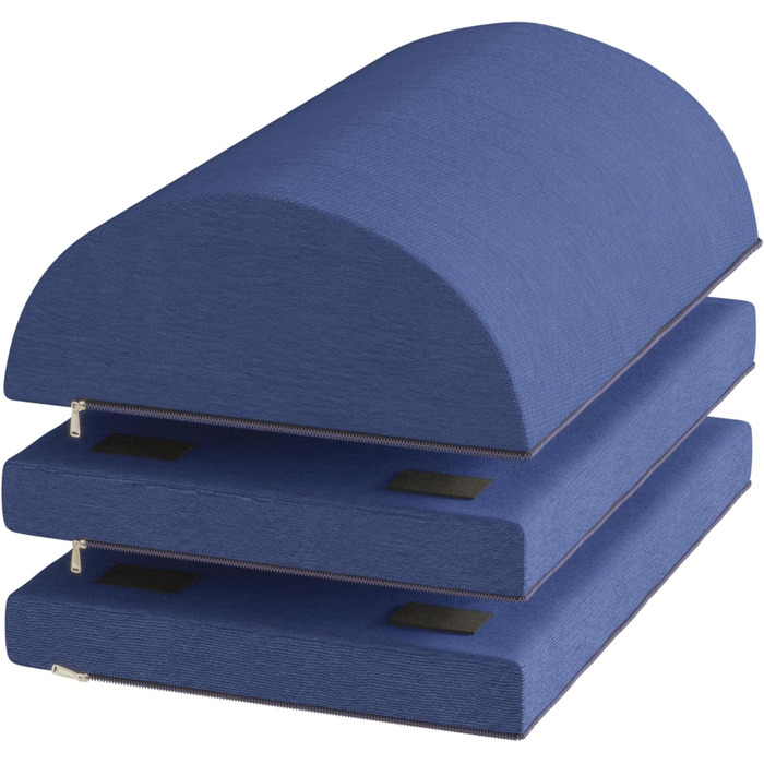 Підставка для ніг під стіл, ергономічна, регульована, знімний чохол, темно-синя