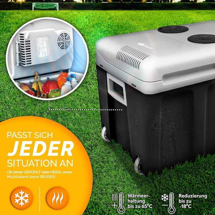 Автомобільний холодильник/термобокс Tillvex електричний 40л на колесах (230V/12V) - охолодження та підігрів, ECO-режим, антрацит