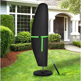 Чохол для парасольки GEMITTO, захисна оболонка для парасольки з ніжкою, водовідштовхувальний, 280x30x81/46см, для парасоль-маркетів (2-4м), 420D, захист від сонця та вітру