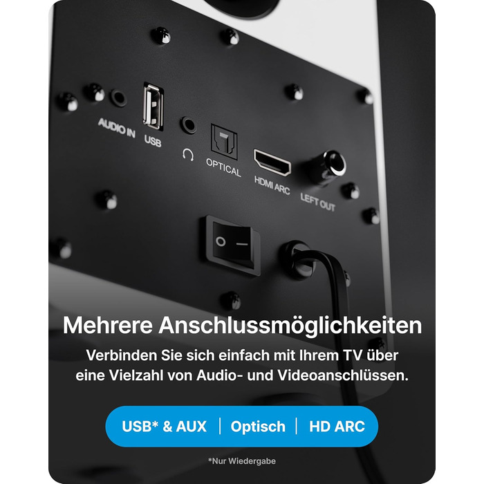 Активні Hi-Fi колонки Majority D50X 60W 2.0 для ПК та ТВ, Bluetooth 5.3, HDMI ARC, AUX, вуглецевий диффузор, білі