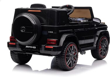 Дитячий електромобіль FINOOS Mercedes G63 AMG 12V з пультом, 2+1 швидкість, музика, USB, LED, чорний