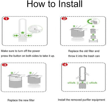 Заміна фільтра iAmoy HEPA для очищувача повітря Dyson Pure Cool Link TP02/TP03/TP00/AM11/BP01