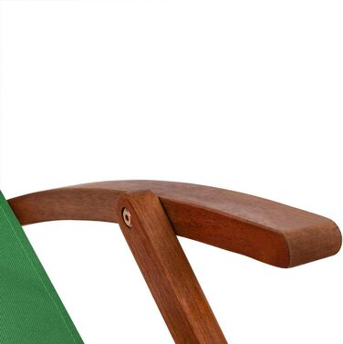 Лежак для відпочинку Casaria® з дерева, стійкий до погодних умов, складний, регульований, до 160 кг, з підлокітниками та подушкою для шиї, для саду та балкону, акація, 94x94x60 см, зелений