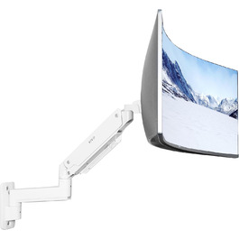 Кріплення для монітора VIVO MOUNT-V101G1W - алюмінієва підставка для широких моніторів до 124.5 см (50 дюймів) та 20 кг, пневматичне регулювання висоти, VESA 100x100, білий