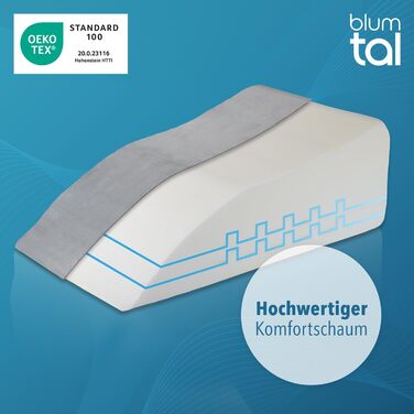 Ортопедична подушка для ніг Blumtal - регульована висота, проти набряків ніг, для дорослих, знімний чохол, білий/сірий