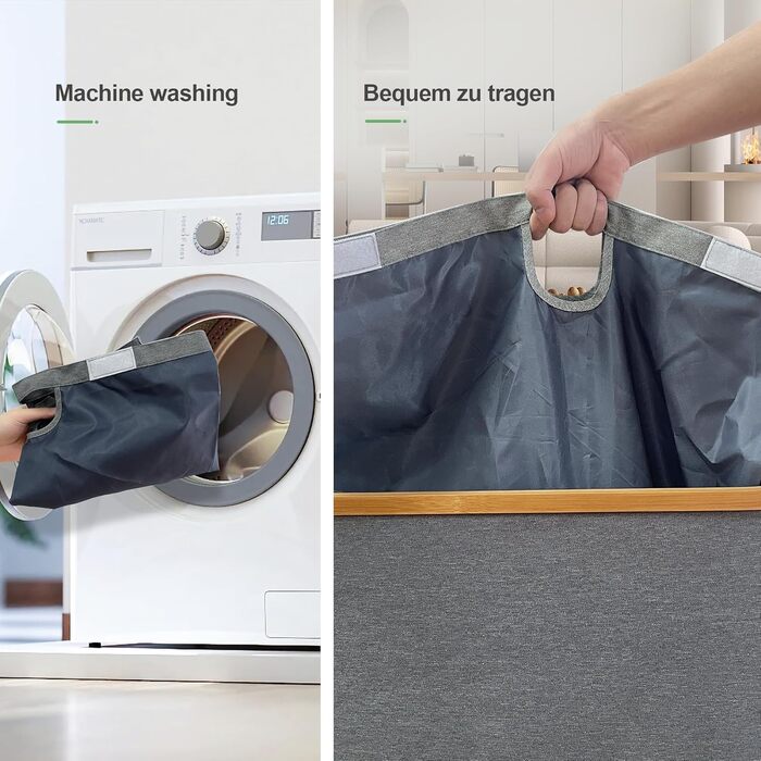 Кошик для білизни з кришкою Tiklife, 100 л, сірий - кошик для одягу, мішок для білизни, сортер для білизни, коробка для білизни, складаний