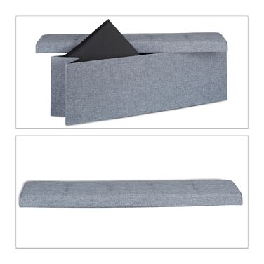 Relaxdays Складана лавка з льону