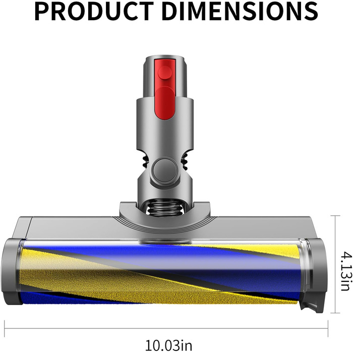 Насадка для щітки Nekuma Насадка для твердої підлоги для пилососа Dyson V7 V8 V10 V11 V15 з підсвічуванням детектора пилу, запасна частина з м'яким роликовим очищенням X07