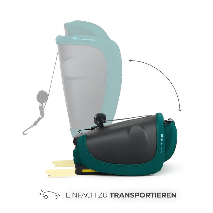 Автокрісло Kinderkraft FIX2GO i-Size 76-150 см (15 міс - 12 років), ISOFIX, Top Tether, SPS+, H-GUARD+, сіре (Green)